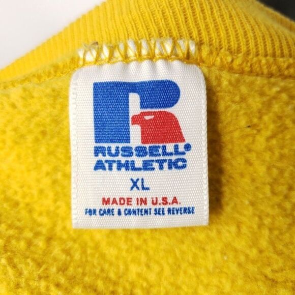 Georgia Tech Yellow Jackets Sweatshirt Vintage 80s GA Spellout Wraparound Print - Picture 9 of 10